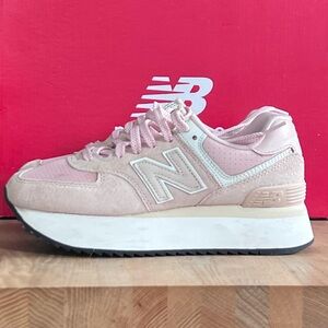 NEW BALANCE 574 Platform Trainers Sneakers PINK SIZE Women 7.5